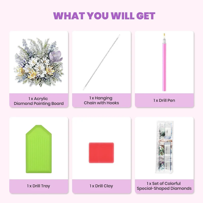 Diamantmalerei Krokus Blumenstrauß – DIY Fensterbild & Wanddeko