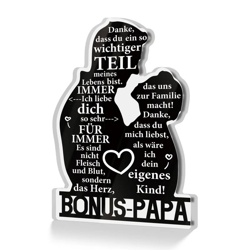 Acrylschild Bonus-Papa – Geschenk für Stiefvater & Vaterfigur