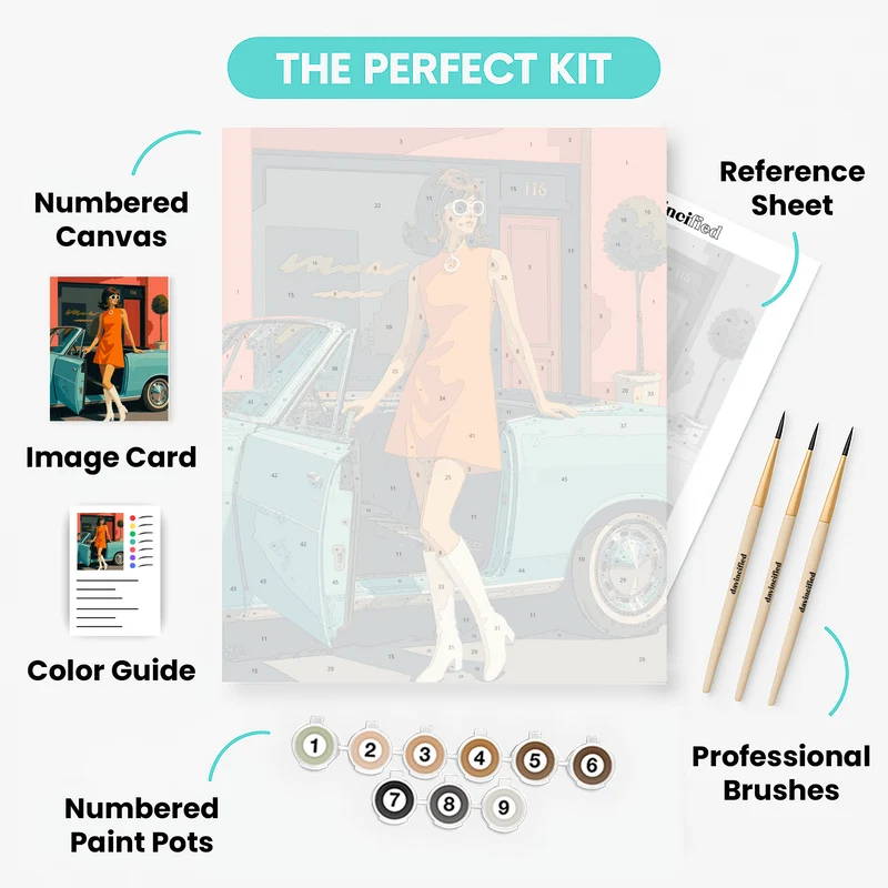Mod Girl in Orange - Paint by Numbers Kit