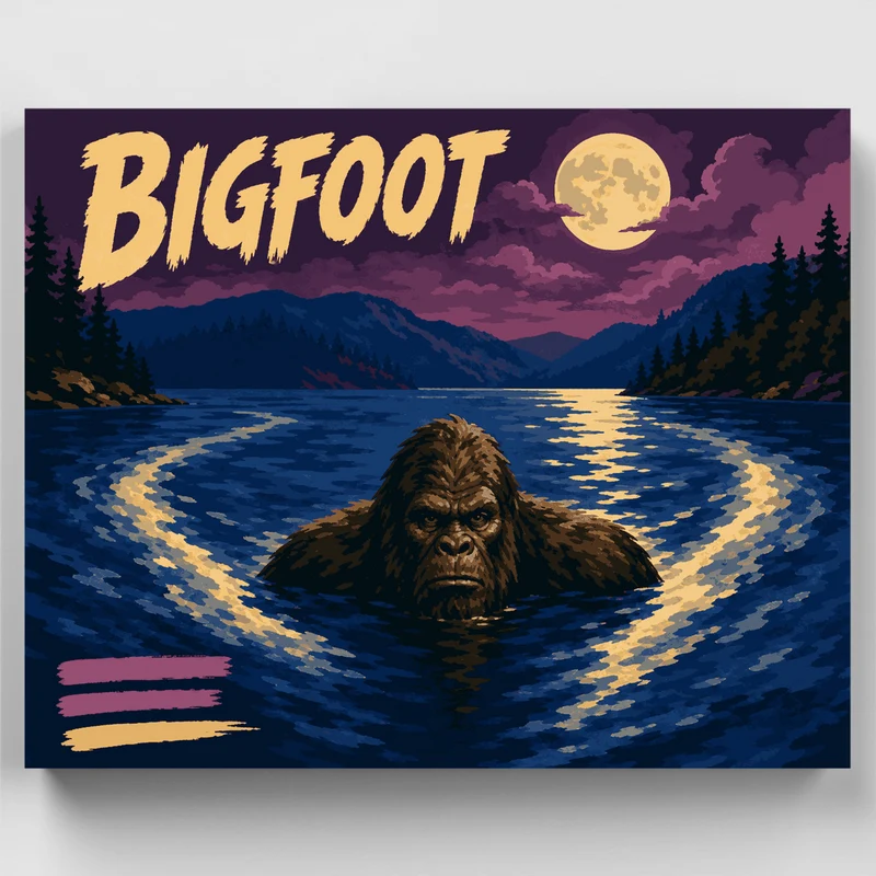 Moonlit Lake Swim - Paint by Numbers Kit