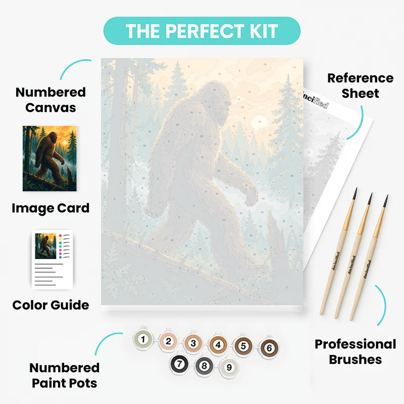 Sasquatch at Sunrise - Paint by Numbers Kit