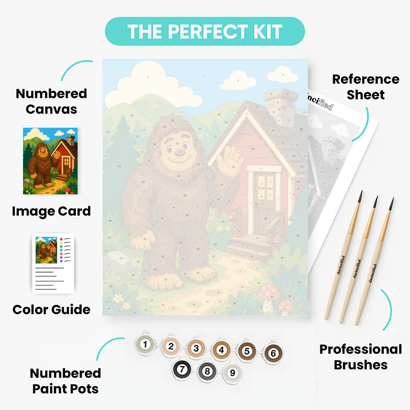 Bigfoot's Cabin Hello - Paint by Numbers Kit