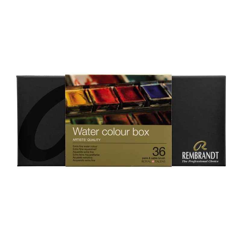REMBRANDT Professionelles Aquarellfarben-Set, 36 halbe Näpfchen