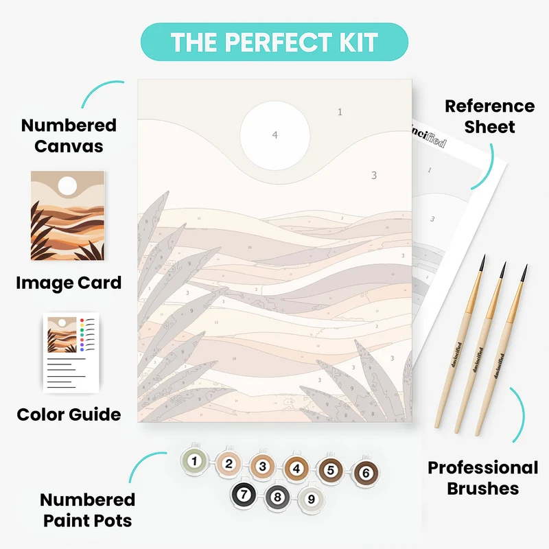 Boho Desert Sunset Landscape - Paint by Numbers Kit