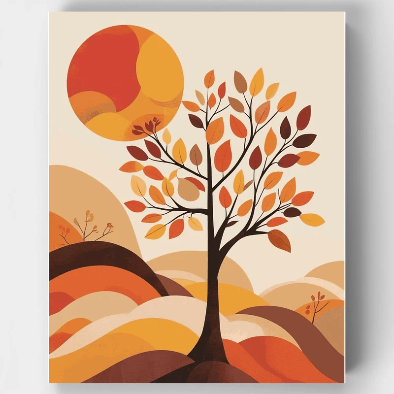 Boho Autumn Tree - Paint by Numbers Kit