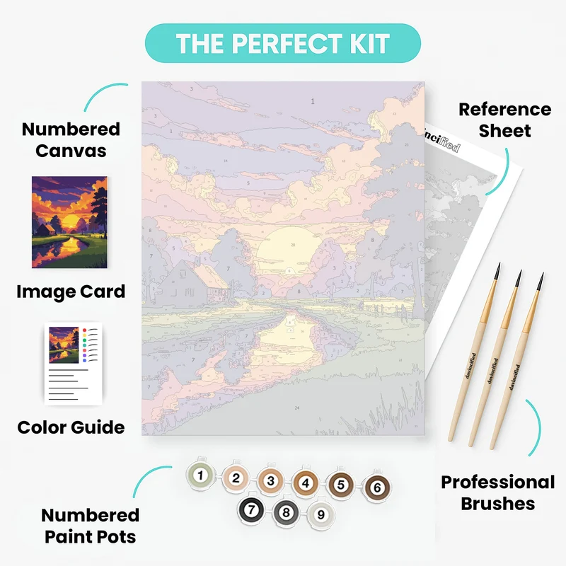 Golden Hour Country Sunset - Paint by Numbers Kit