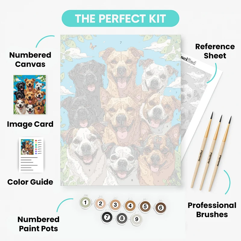 Happy Dog Squad - Paint by Numbers Kit