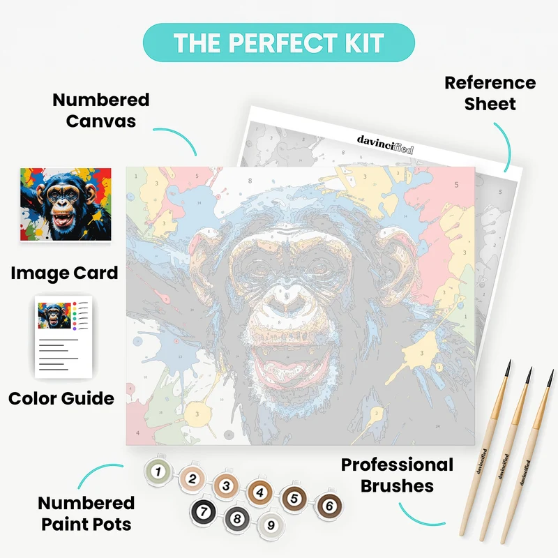 Laughing Chimpanzee Pop Art - Paint by Numbers Kit