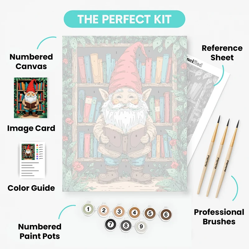 The Bookish Gnome - Paint by Numbers Kit