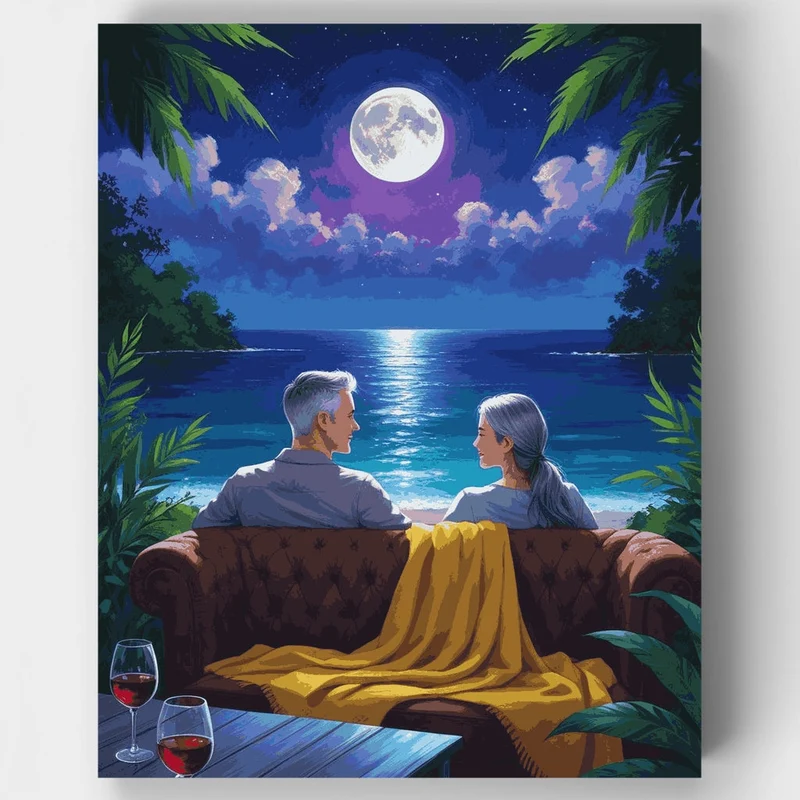 Moonlit Tropical Date Night - Paint by Numbers Kit