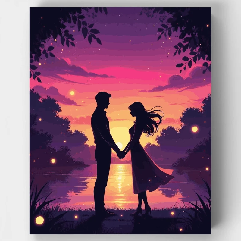 Date Night Silhouette - Paint by Numbers Kit