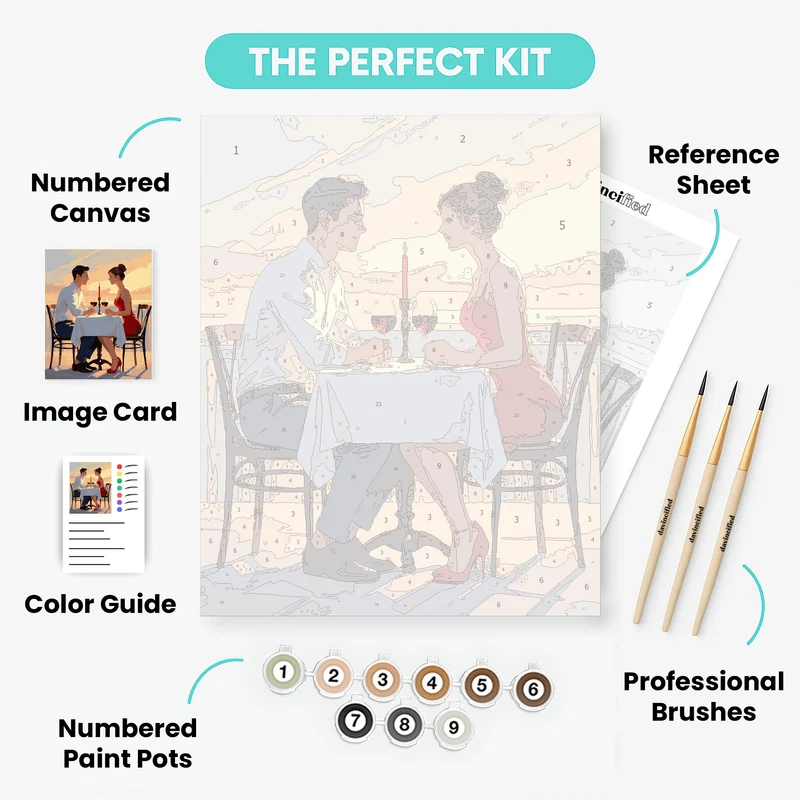 Candlelit Seaside Date Night - Paint by Numbers Kit