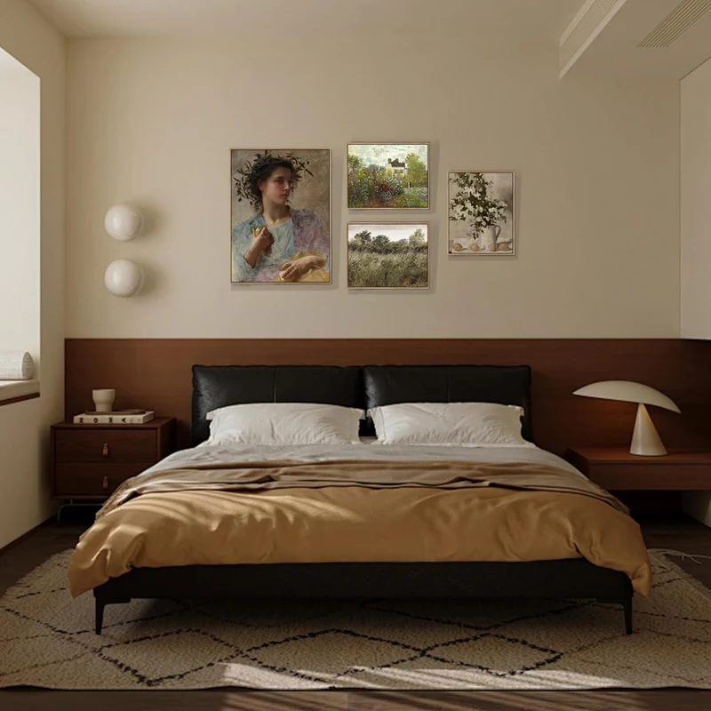 Vintage Leinwandbild mit Holzrahmen, Blumen & Zitronen