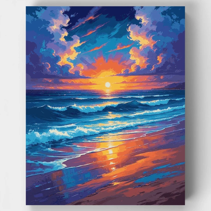 Coastal Sunset Seascape - Paint by Numbers Kit