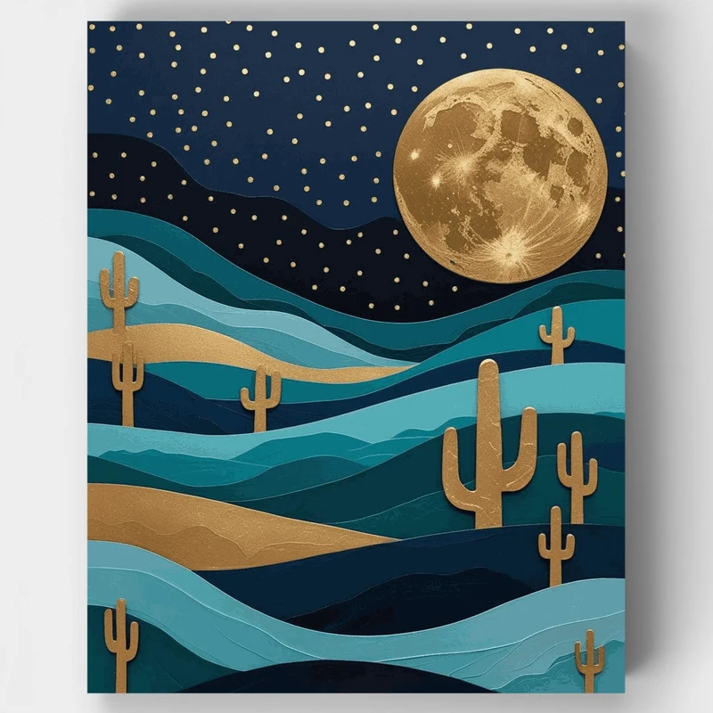 Desert Moon Night - Paint by Numbers Kit