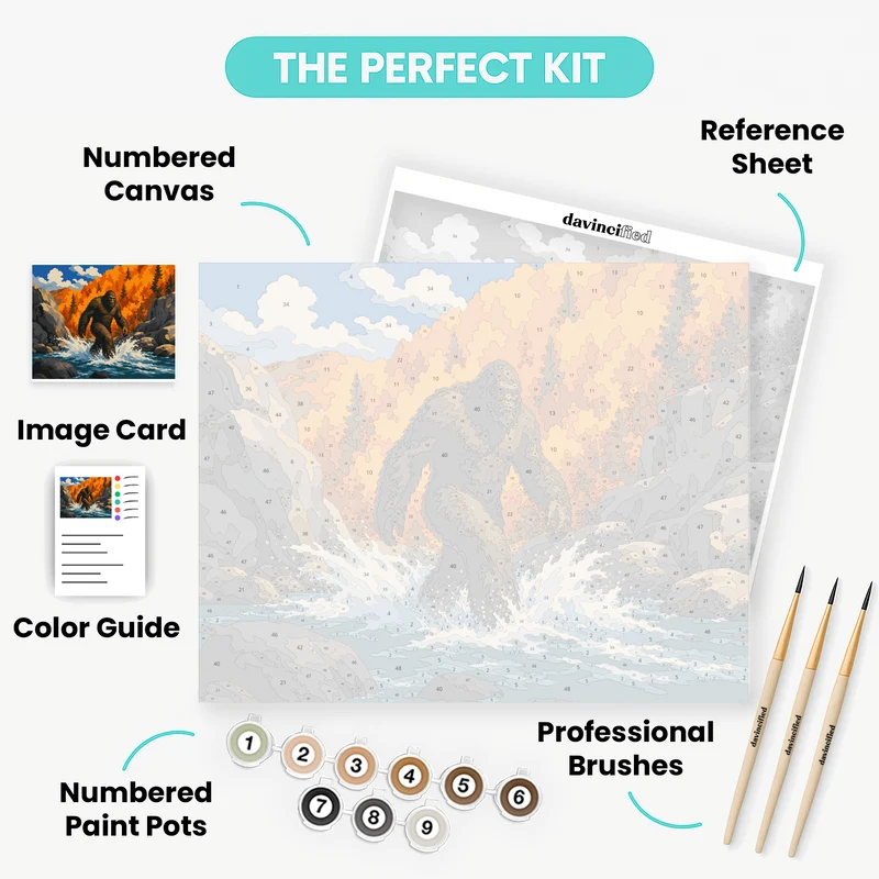 Sasquatch River Crossing - Paint by Numbers Kit