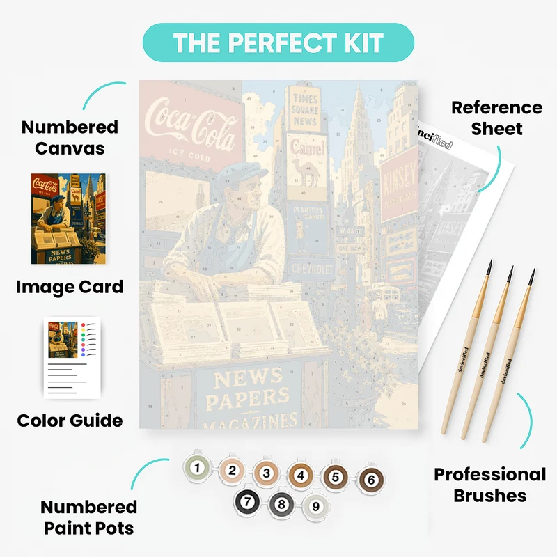 Times Square Newsstand - Paint by Numbers Kit