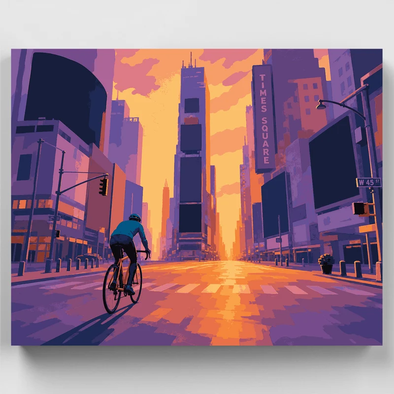 Dawn Ride Times Square - Paint by Numbers Kit