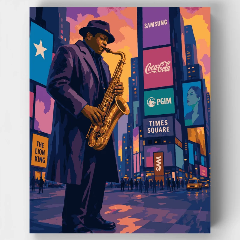 Saxophone at Dusk - Paint by Numbers Kit