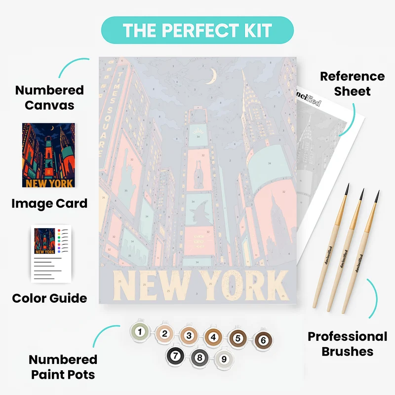 Neon Times Square Nights - Paint by Numbers Kit