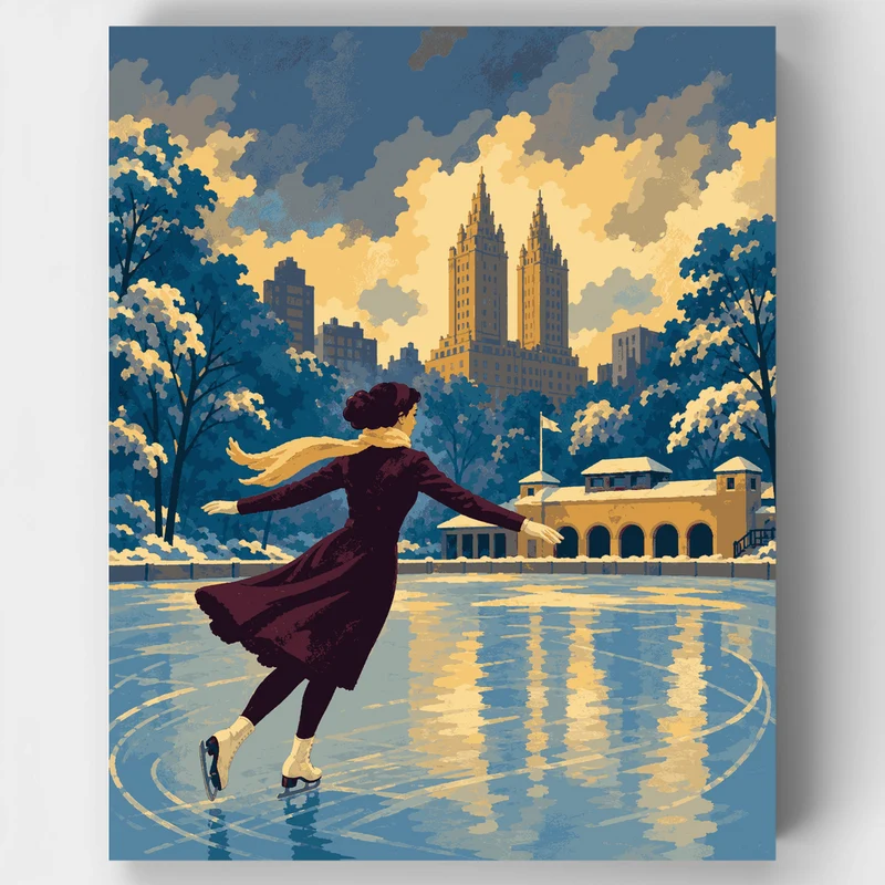 Wollman Rink Skater - Paint by Numbers Kit
