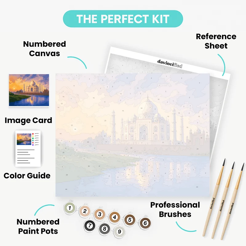 Misty Taj Mahal Dawn - Paint by Numbers Kit