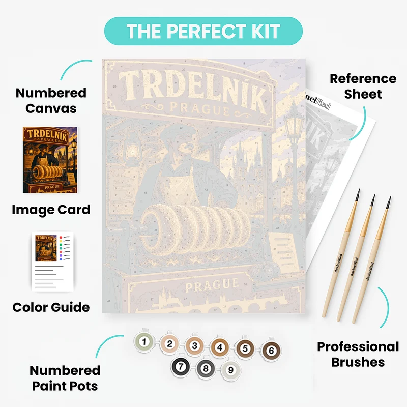 Trdelník Chimney Cake - Paint by Numbers Kit