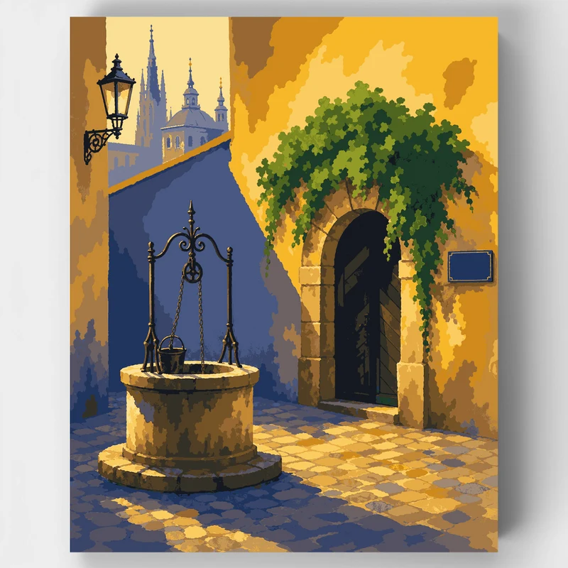 Hidden Prague Courtyard - Paint by Numbers Kit