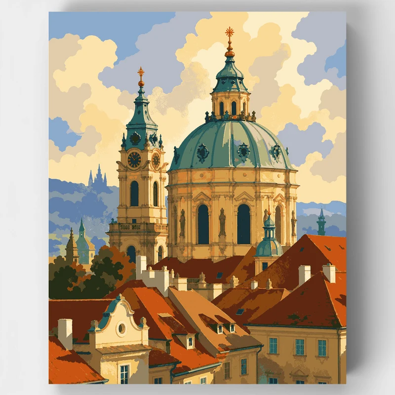 St. Nicholas Church Domes - Paint by Numbers Kit
