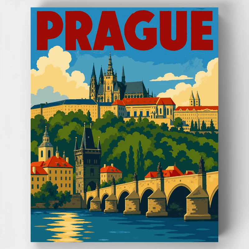 Prague Castle Skyline - Paint by Numbers Kit