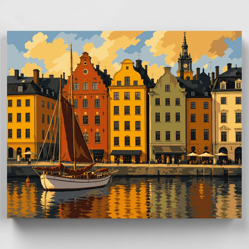 Gamla Stan Harbor - Paint by Numbers Kit