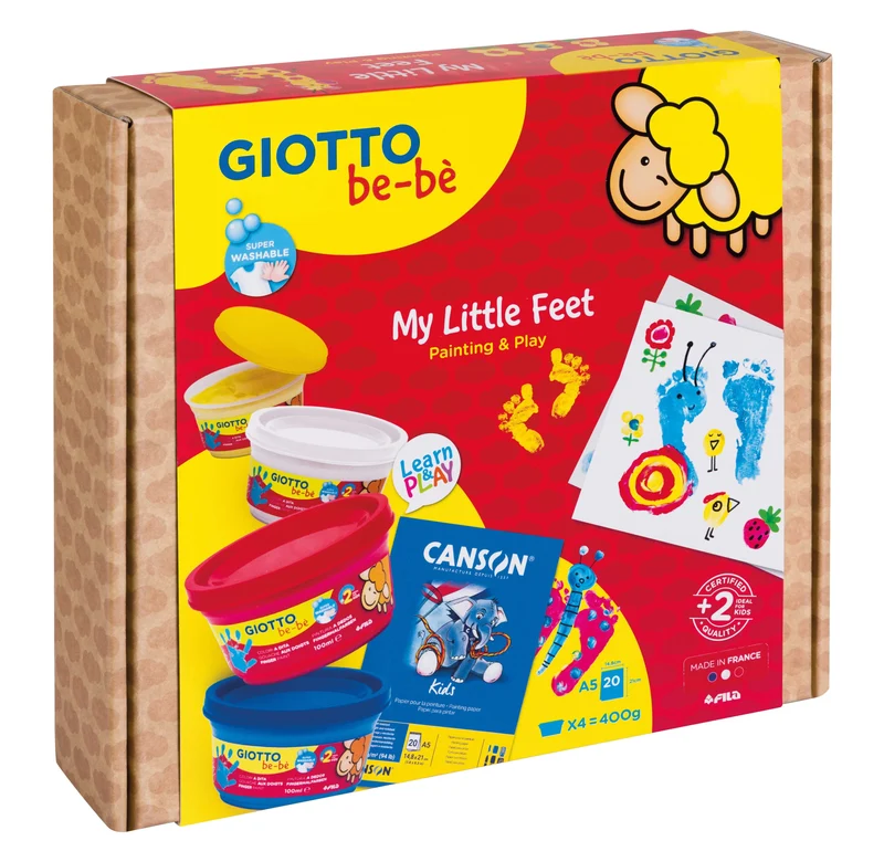 Set creativo GIOTTO be-bè My Little Feet per impronte di mani e piedini – 5 pz