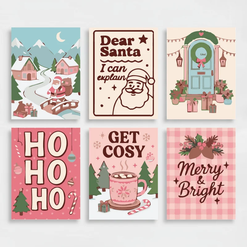 Festive Christmas Cheer - Mini Paint by Numbers Set