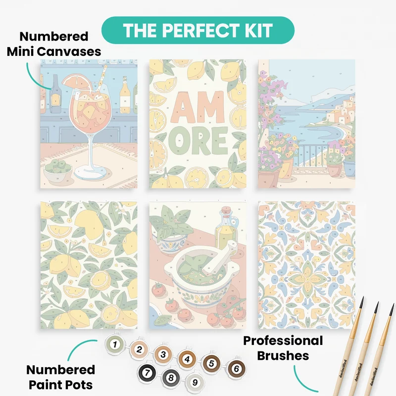 Italian Summer Vibes - Mini Paint by Numbers Set