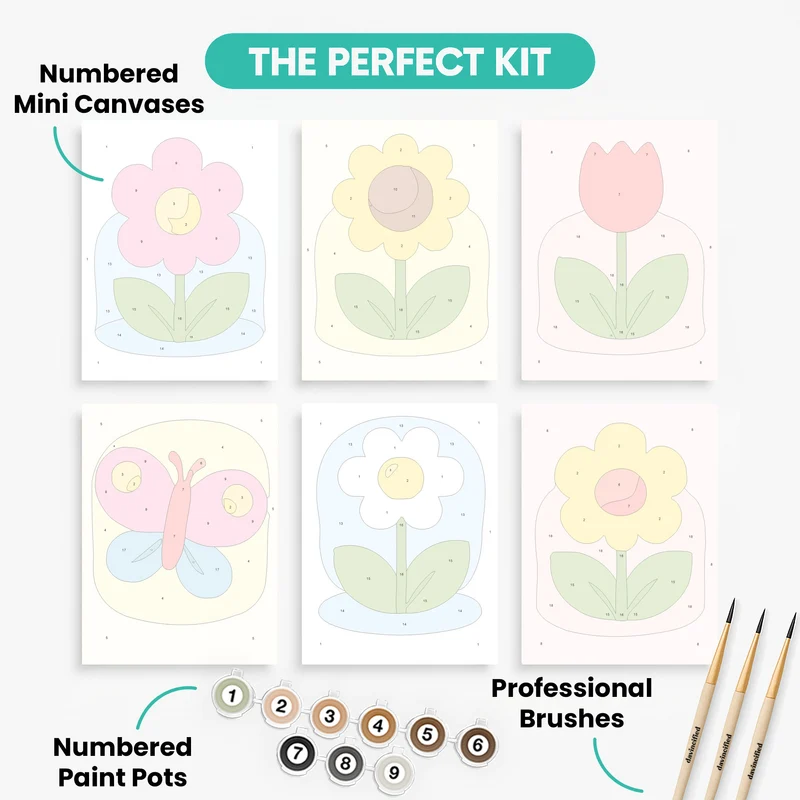 Spring Garden Blooms - Mini Paint by Numbers Set