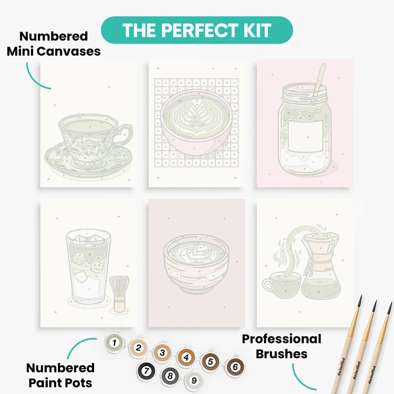 Matcha Moments - Mini Paint by Numbers Set