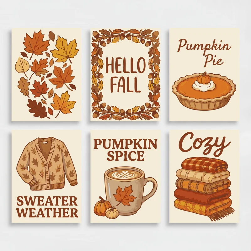 Hello Fall Autumn Vibes - Mini Paint by Numbers Set