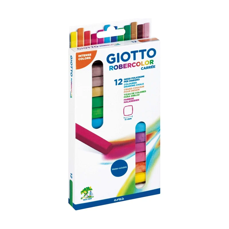 GIOTTO Robercolor Carré цветни квадратни безпрахови тебешири 12 бр.