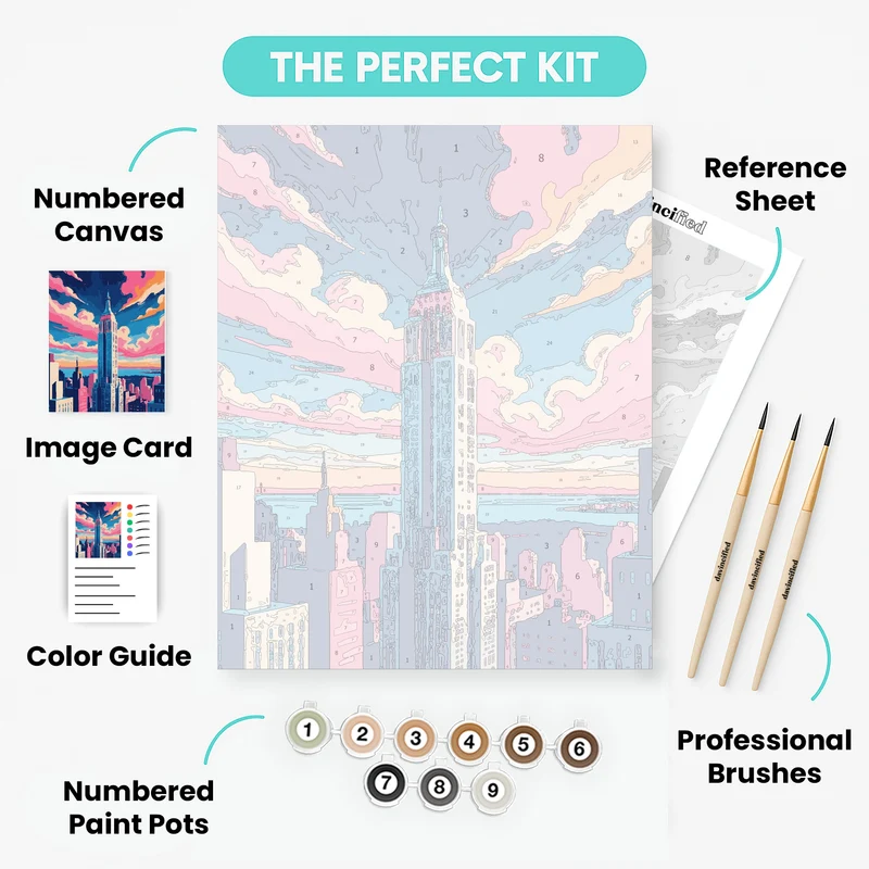 Manhattan Skyline at Sunset - Paint by Numbers Kit