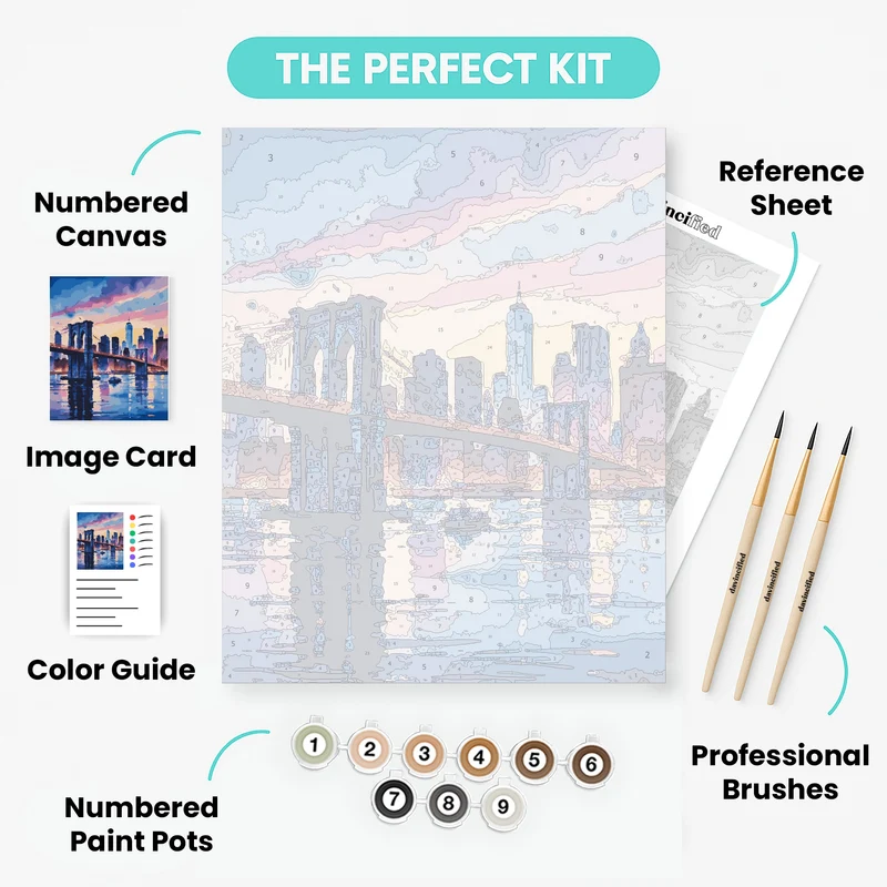 Brooklyn Bridge at Twilight - Paint by Numbers Kit