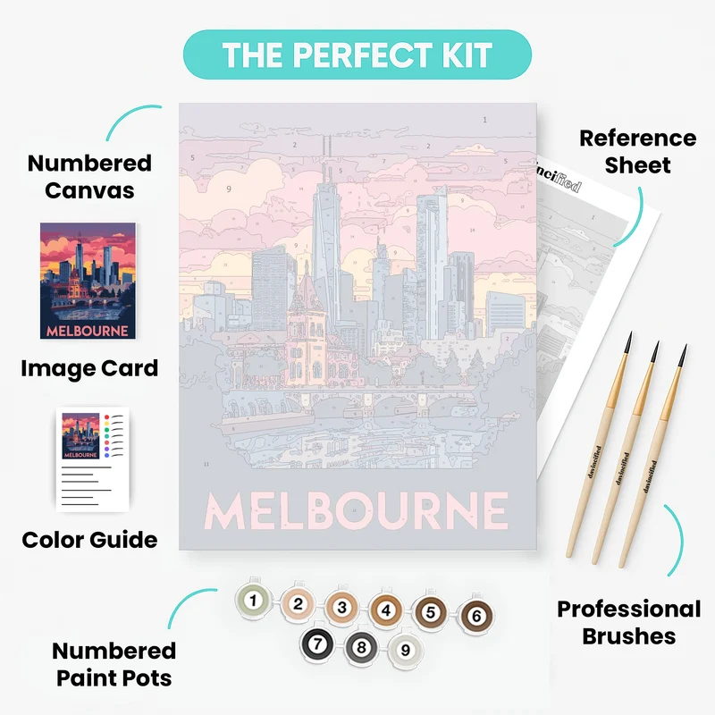 Melbourne Victorian Bridge Sunset - Paint by Numbers Kit
