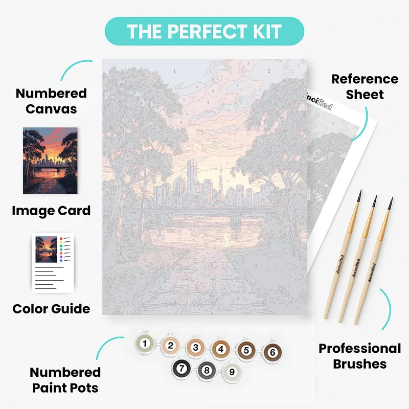 Melbourne Sunset Skyline - Paint by Numbers Kit