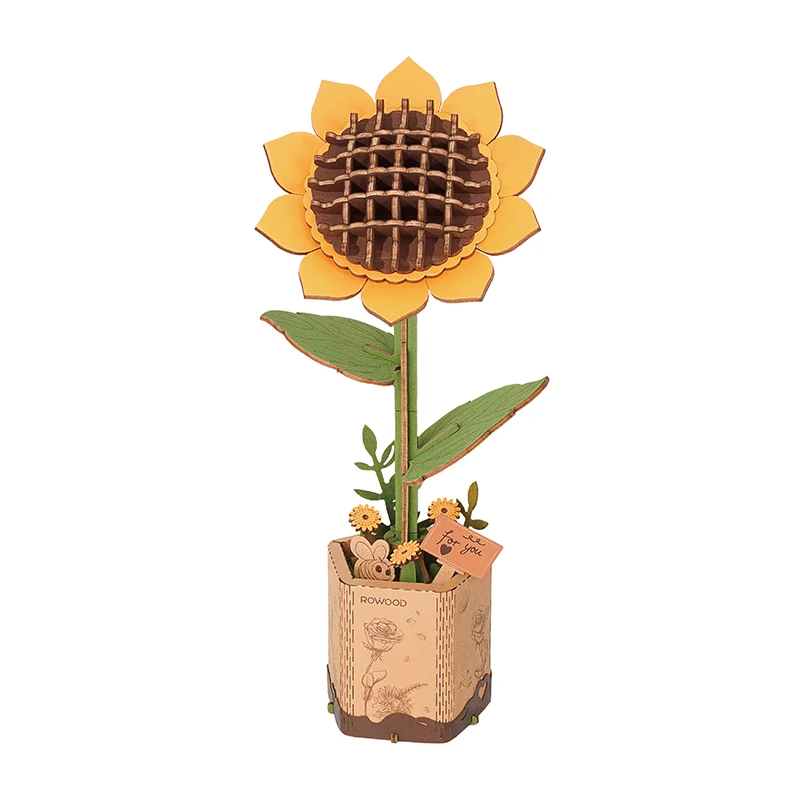 DIY-Blume „Sunflower“ | Detailreiche Holzblume | Rolife