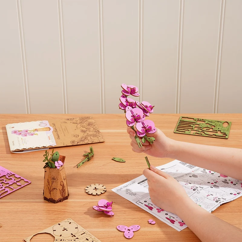 DIY-Blume „Purple Orchid“ | Elegante Holzblume | Rolife