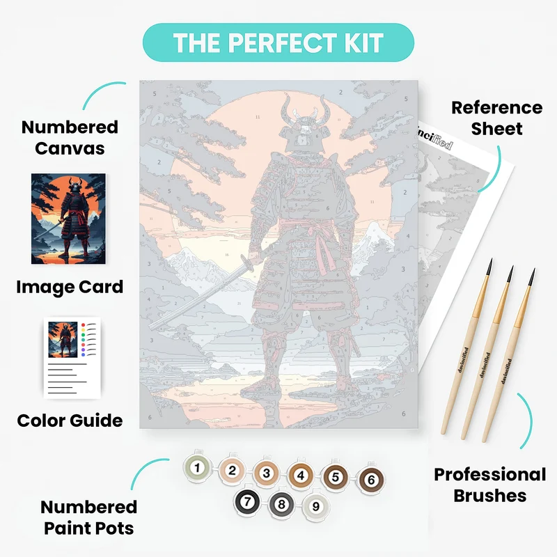 Samurai Warrior at Sunset - Paint by Numbers Kit