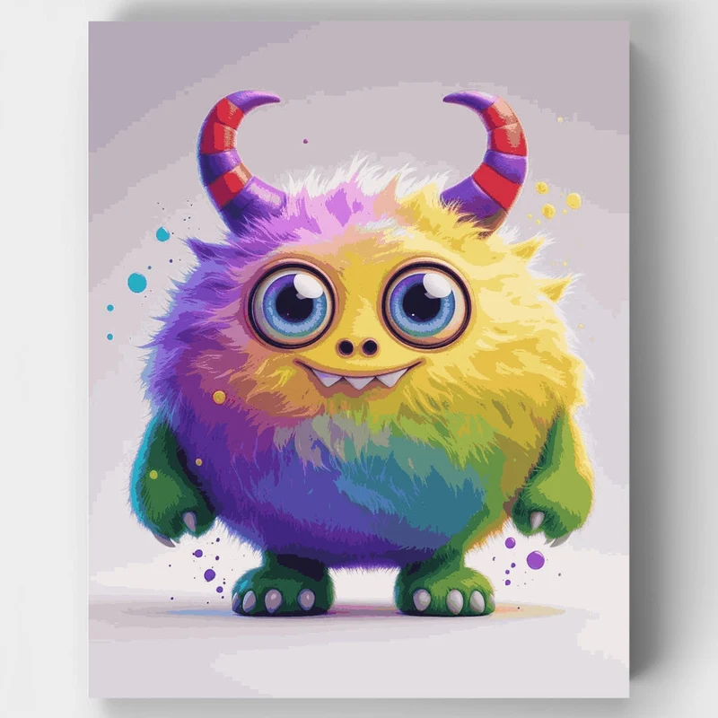 Rainbow Fluffy Monster - Paint by Numbers Kit