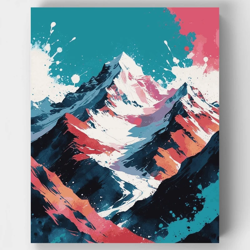 Sagarmatha National Park Colorful Peaks - Paint by Numbers Kit