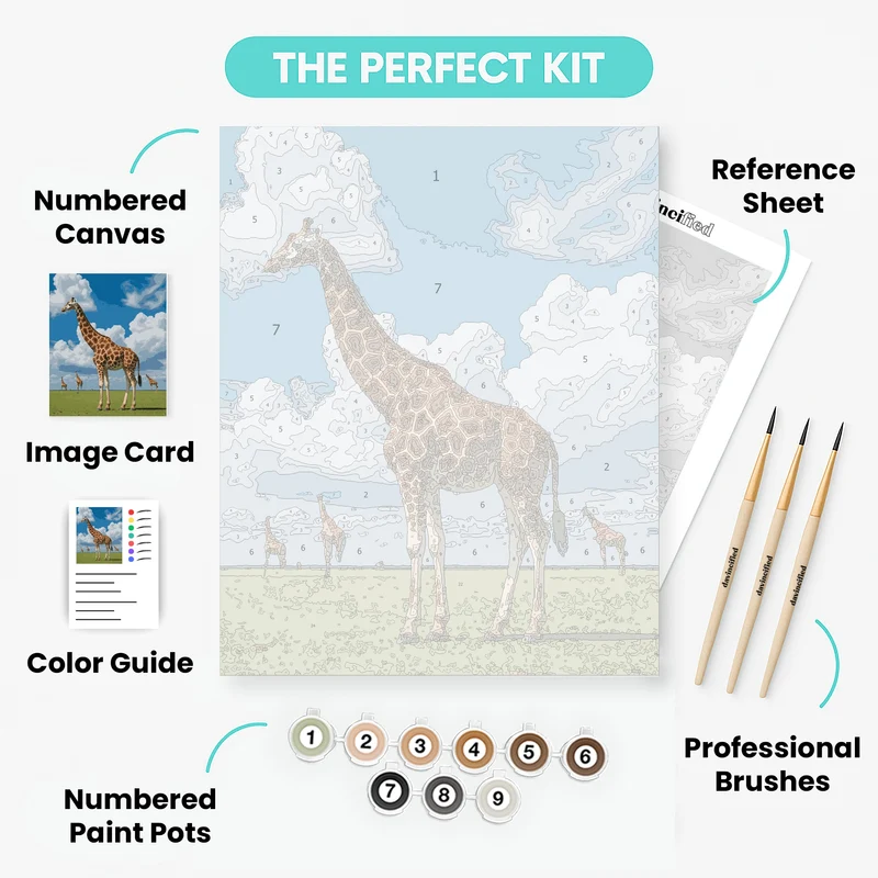 Giraffes of the Masai Mara - Paint by Numbers Kit