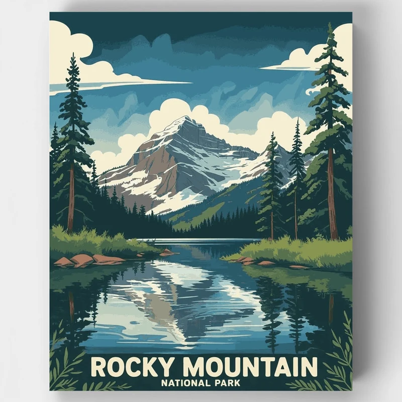 Rocky Mountain National Park Reflections - Paint by Numbers Kit