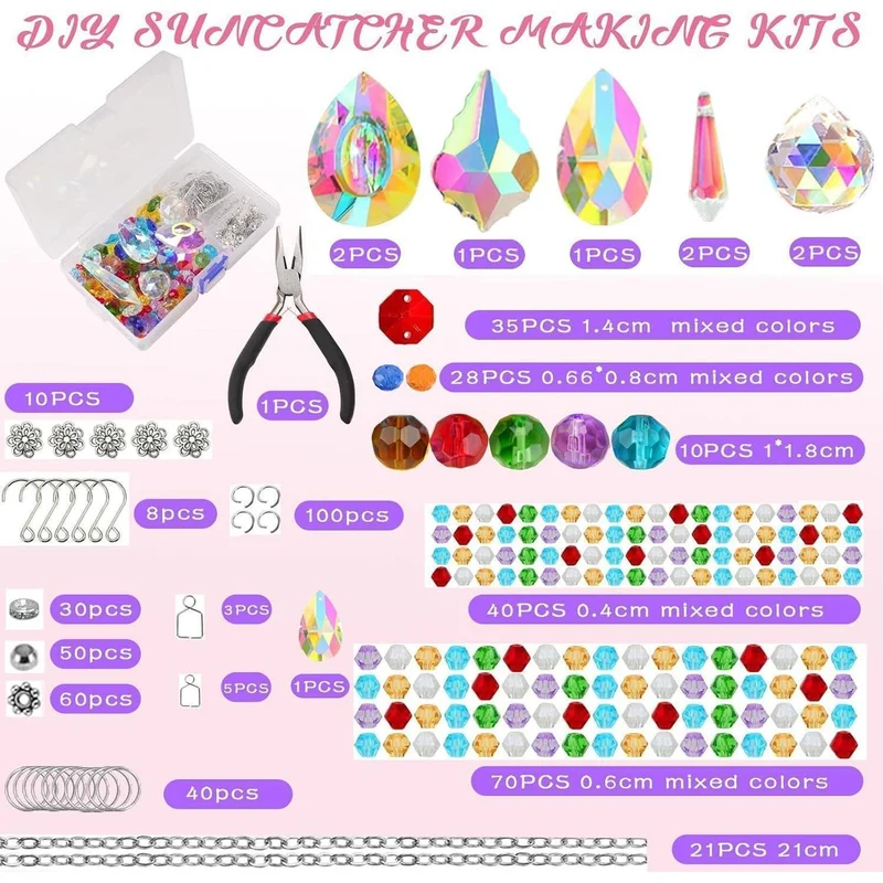 500pcs Kristall Sonnenfänger Set – DIY Regenbogen Deko
